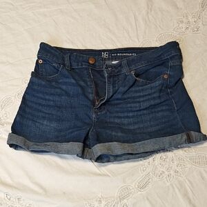 🪅 No Boundaries Dark Blue Cuffed Jean Shorts